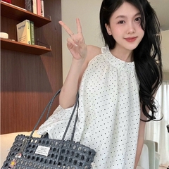 [A443] Áo kiểu nữ cổ yếm TRÒN DÁNG BÍ PHỒNG XÒE baby kiểu chấm bi xinh xắn hot trend - L2M