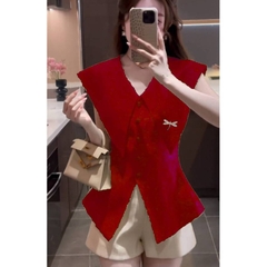 [A381] Áo thun kiểu nữ CỔ NHỌN CÀI KHUY CHUỒN CHUỒN borip xẻ tà co giãn 4 chiều tôn dáng - L2M (New)