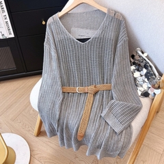 [A369] Áo len LƯỚI montoghi dệt kim LỖ TRÒN TAY DÀI form rộng mặc ngoài có thể mặc Bigsize - L2M  (Hot)