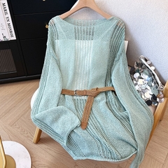 [A369] Áo len LƯỚI montoghi dệt kim LỖ TRÒN TAY DÀI form rộng mặc ngoài có thể mặc Bigsize - L2M  (Hot)