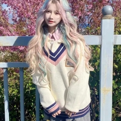 [A453] Áo len nữ Montoghi THU ĐÔNG KIỂU GILE VIỀN PHỐI TAG cổ len phom rộng Hàn Quốc cá tính - L2M (New)