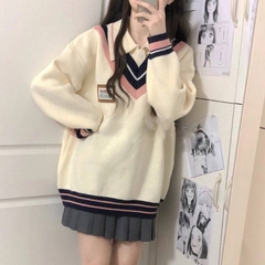 [A453] Áo len nữ Montoghi THU ĐÔNG KIỂU GILE VIỀN PHỐI TAG cổ len phom rộng Hàn Quốc cá tính - L2M (New)