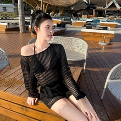 [A479] SET (3 MÓN) áo len LƯỚI KÈM LÓT PHỐI QUẦN SHORT LƯỚI thời trang đi biển xinh xắn - L2M (New)