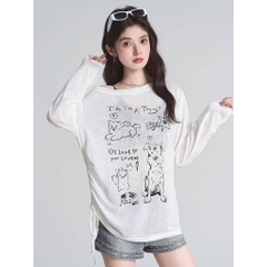 [A481] Áo len THUN GIẤY họa tiết CÚN CON màu nhẹ nhàng kiểu dáng mát mẻ năng động - L2M (New)