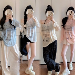 [A481] Áo len THUN GIẤY họa tiết CÚN CON màu nhẹ nhàng kiểu dáng mát mẻ năng động - L2M (New)