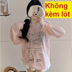 [A481] Áo len THUN GIẤY họa tiết CÚN CON màu nhẹ nhàng kiểu dáng mát mẻ năng động - L2M (New)