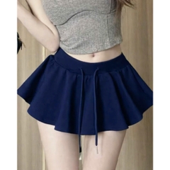 [Q100] Chân váy XÒE DÂY RÚT LƯNG THUN TRƠN xếp ly nhẹ dáng ngắn có lót trong xinh xắn - L2M (New)