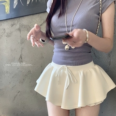 [Q100] Chân váy XÒE DÂY RÚT LƯNG THUN TRƠN xếp ly nhẹ dáng ngắn có lót trong xinh xắn - L2M (New)