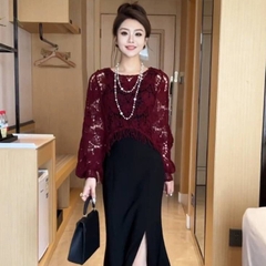 [A486] Áo LƯỚI len dệt kim ĐAN HỌA TIẾT TAY DƠI TUA thời trang mùa hè đi biển xinh xắn - L2M (New)