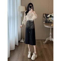 [A486] Áo LƯỚI len dệt kim ĐAN HỌA TIẾT TAY DƠI TUA thời trang mùa hè đi biển xinh xắn - L2M (New)