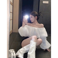 [A495] Áo kiểu nữ TRỄ VAI VOAN BỒNG dáng TIỂU THƯ sang trọng điệu đà - L2M (New)