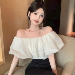 [A495] Áo kiểu nữ TRỄ VAI VOAN BỒNG dáng TIỂU THƯ sang trọng điệu đà - L2M (New)