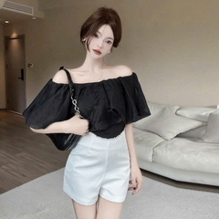 [A495] Áo kiểu nữ TRỄ VAI VOAN BỒNG dáng TIỂU THƯ sang trọng điệu đà - L2M (New)