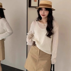 [A488] SET áo len Montoghi LƯỚI CỔ TRÒN LỬNG phom BASIC dễ phối đồ năng động xinh xắn - L2M (New)