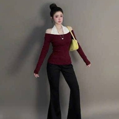 [A483] Áo thun kiểu nữ CỔ YẾM TRẮNG TRỄ VAI dáng BORIP mềm mịn co giãn 4 chiều siêu tôn dáng- L2M (New)