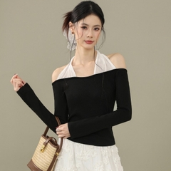 [A483] Áo thun kiểu nữ CỔ YẾM TRẮNG TRỄ VAI dáng BORIP mềm mịn co giãn 4 chiều siêu tôn dáng- L2M (New)