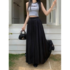 [Q101] Chân váy MAXI TRƠN DÀI CÓ KHOEN ĐEO ĐAI (không kèm đai) có lót trong dễ phối đồ - L2M (New)