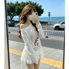 [A493] Áo len THUN GIẤY họa tiết BÓ HOA NẾN màu nhẹ nhàng kiểu dáng mát mẻ năng động - L2M