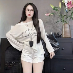 [A487] SET Áo len THUN GIẤY IN CHỮ ĐƠN GIẢN KÈM LÓT màu nhẹ nhàng kiểu dáng mát mẻ năng động - L2M (New)