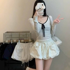 [Q105] Chân váy XÒE BÍ NGÔ phối TÚI HỘP có lót trong dáng ngắn xinh xắn - L2M (New)