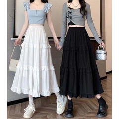 [Q106] Chân váy MAXI 3 TẦNG BÈO ĐỀU đơn giản thanh lịch có lót trong dễ phối đồ - L2M (New)