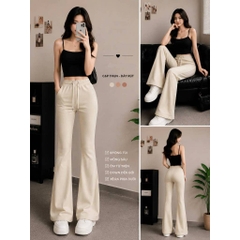 [Q110] Quần nữ ỐNG BASS/ỐNG LOE THUN 2 DA phối DÂY RÚT LƯNG THUN mềm mịn co giãn dễ phối đồ - L2M (New)