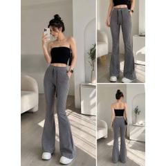 [Q110] Quần nữ ỐNG BASS/ỐNG LOE THUN 2 DA phối DÂY RÚT LƯNG THUN mềm mịn co giãn dễ phối đồ - L2M (New)