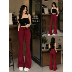 [Q110] Quần nữ ỐNG BASS/ỐNG LOE THUN 2 DA phối DÂY RÚT LƯNG THUN mềm mịn co giãn dễ phối đồ - L2M (New)