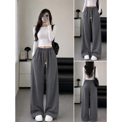 [Q109] Quần nữ ỐNG SUÔNG THUN 2 DA phối DÂY RÚT LƯNG THUN mềm mịn co giãn dễ phối đồ - L2M (New)