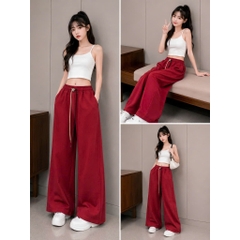 [Q109] Quần nữ ỐNG SUÔNG THUN 2 DA phối DÂY RÚT LƯNG THUN mềm mịn co giãn dễ phối đồ - L2M (New)