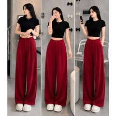 [Q111] Quần nữ ỐNG SUÔNG thun 2 da DÂY KÉO lưng thun sau mềm mịn co giãn dễ phối đồ - L2M (New)
