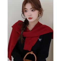 [A458] Áo KHOÁC len Cardigan CỔ TRÒN PHỐI NƠ LÔNG THỎ dày mịn tay dài mặc 2 kiểu dễ phối đồ - L2M (New)