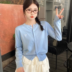 [A458] Áo KHOÁC len Cardigan CỔ TRÒN PHỐI NƠ LÔNG THỎ dày mịn tay dài mặc 2 kiểu dễ phối đồ - L2M (New)