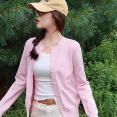[A458] Áo KHOÁC len Cardigan CỔ TRÒN PHỐI NƠ LÔNG THỎ dày mịn tay dài mặc 2 kiểu dễ phối đồ - L2M (New)