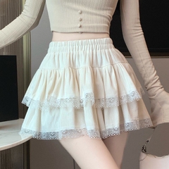 [Q091] Chân váy nữ dáng xòe VIỀN REN 2 TẦNG lưng chun có lớp lót trong dáng ngắn xinh xắn - L2M (New)