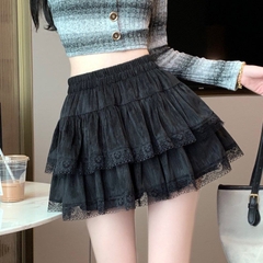 [Q091] Chân váy nữ dáng xòe VIỀN REN 2 TẦNG lưng chun có lớp lót trong dáng ngắn xinh xắn - L2M (New)
