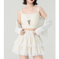 [Q091] Chân váy nữ dáng xòe VIỀN REN 2 TẦNG lưng chun có lớp lót trong dáng ngắn xinh xắn - L2M (New)