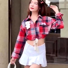 [A412] Áo khoác KATE KẺ CARO dáng CROPTOP phối dây eo dày dặn TẶNG KÈM GẤU xinh dễ phối đồ - L2M (New)