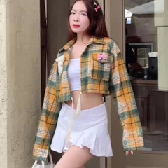 [A412] Áo khoác KATE KẺ CARO dáng CROPTOP phối dây eo dày dặn TẶNG KÈM GẤU xinh dễ phối đồ - L2M (New)