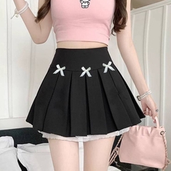 [Q003-14] Quần giả váy nữ kiểu XẾP LY 3 NƠ NGANG PHỐI REN lưng thun co giãn dễ phối đồ - L2M (New)