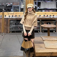 [A467] Áo len nữ Montoghi THU ĐÔNG TAY DƠI CỔ LỌ hoặc PHỐI BẸT VAI nhiều kiểu xinh xắn - L2M (New)