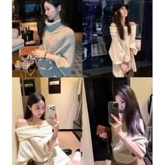 [A467] Áo len nữ Montoghi THU ĐÔNG TAY DƠI CỔ LỌ hoặc PHỐI BẸT VAI nhiều kiểu xinh xắn - L2M (New)