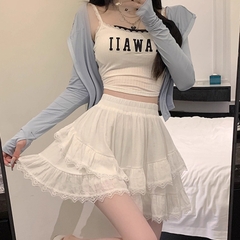 [Q097] Chân váy XÒE REN VÒNG CUNG có lót trong lưng thun co giãn dáng ngắn xinh xắn - L2M (New)