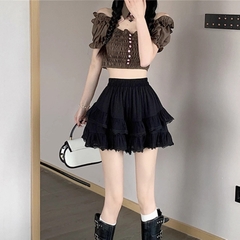 [Q097] Chân váy XÒE REN VÒNG CUNG có lót trong lưng thun co giãn dáng ngắn xinh xắn - L2M (New)