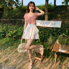 [Q097] Chân váy XÒE REN VÒNG CUNG có lót trong lưng thun co giãn dáng ngắn xinh xắn - L2M (New)