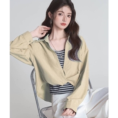[A472] SET Áo kiểu nữ gồm SƠ MI XOẮN NGOÀI kèm lót trong KẺ SỌC hàng Quảng Châu xinh xắn - L2M (New)