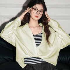 [A472] SET Áo kiểu nữ gồm SƠ MI XOẮN NGOÀI kèm lót trong KẺ SỌC hàng Quảng Châu xinh xắn - L2M (New)