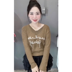 [A473] SET (2 ÁO) len LƯỚI nữ Montoghi dệt kim CHỮ NỐI DÀI kèm ÁO 3 LỖ cực hot sang chảnh - L2M (New)