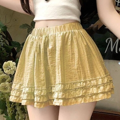 [Q099] Chân váy XÒE 3 ĐƯỜNG BÈO LAI có lót trong lưng thun co giãn dáng ngắn xinh xắn - L2M (New)