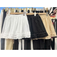 [Q099] Chân váy XÒE 3 ĐƯỜNG BÈO LAI có lót trong lưng thun co giãn dáng ngắn xinh xắn - L2M (New)